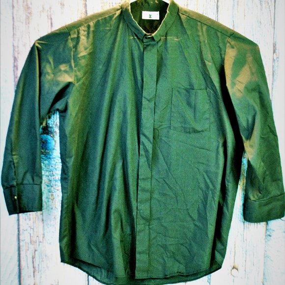 VTG Black Fiar Tuck Long Sleeve Button Down Sz 17 - Picture 1 of 4